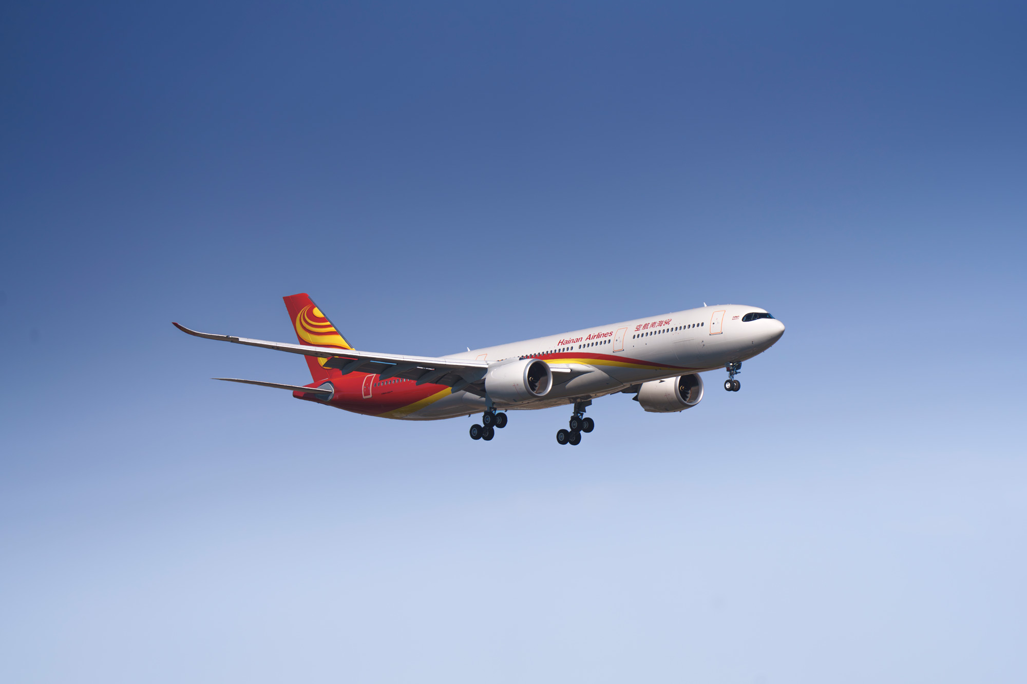 Airplane photographed in the sky over Toulouse