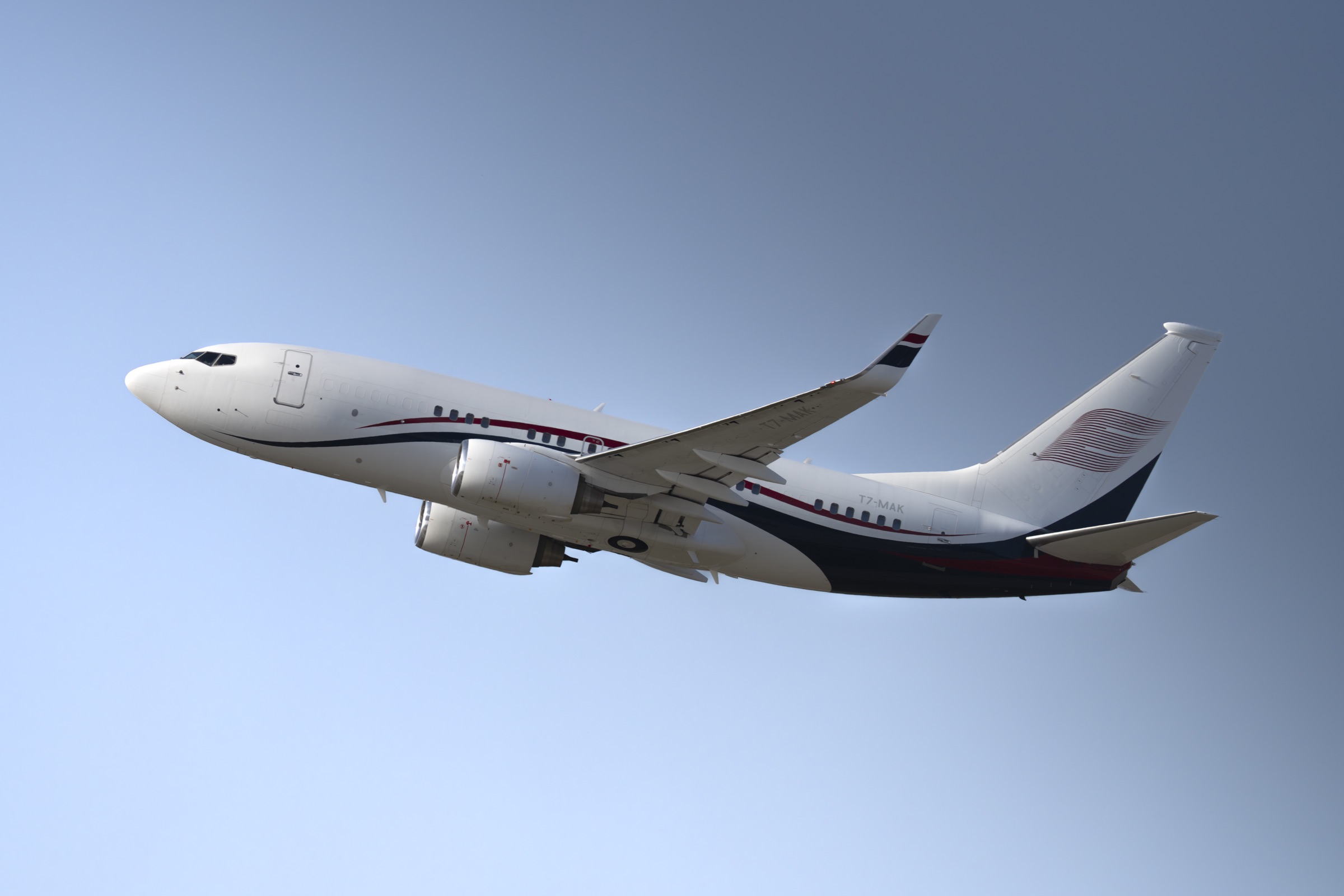 Airplane photographed in the sky over Geneva
